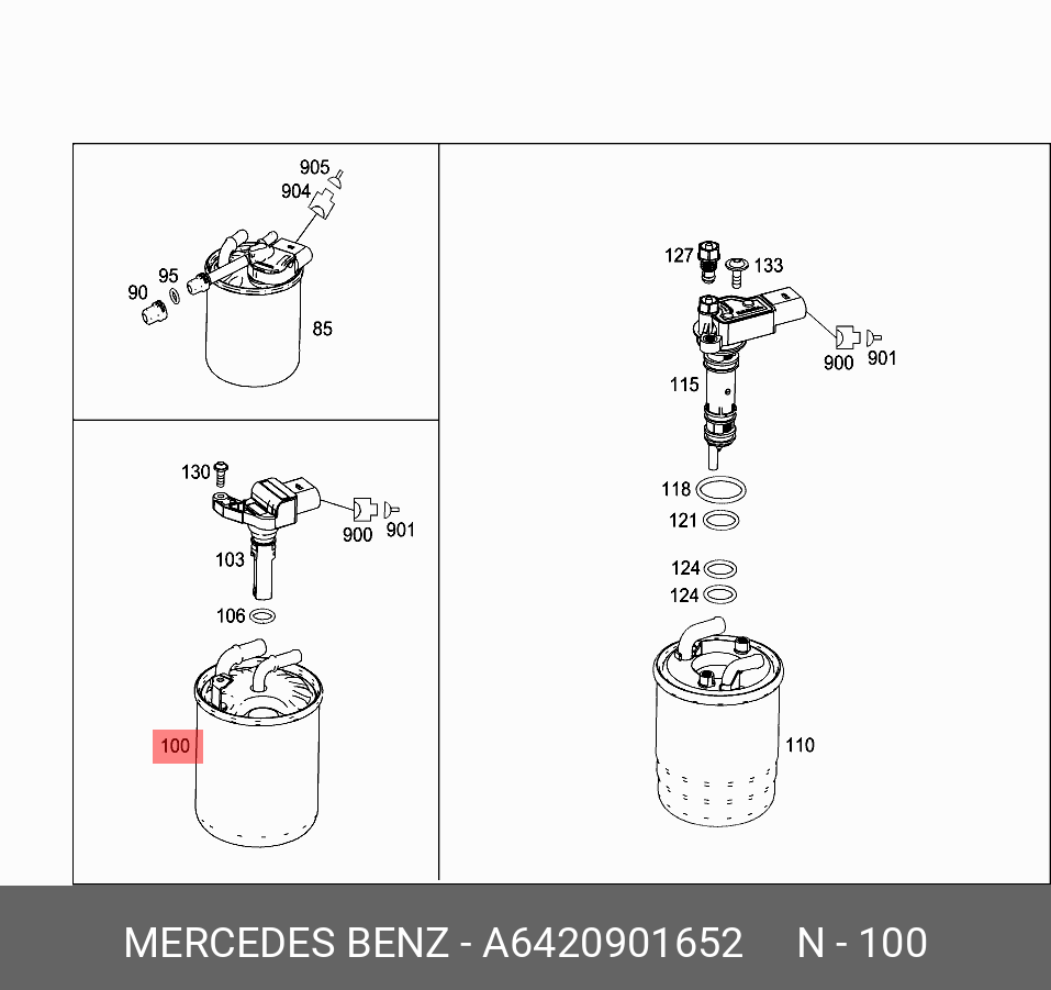 A6420901652 MERCEDES-BENZ Топливный фильтр
