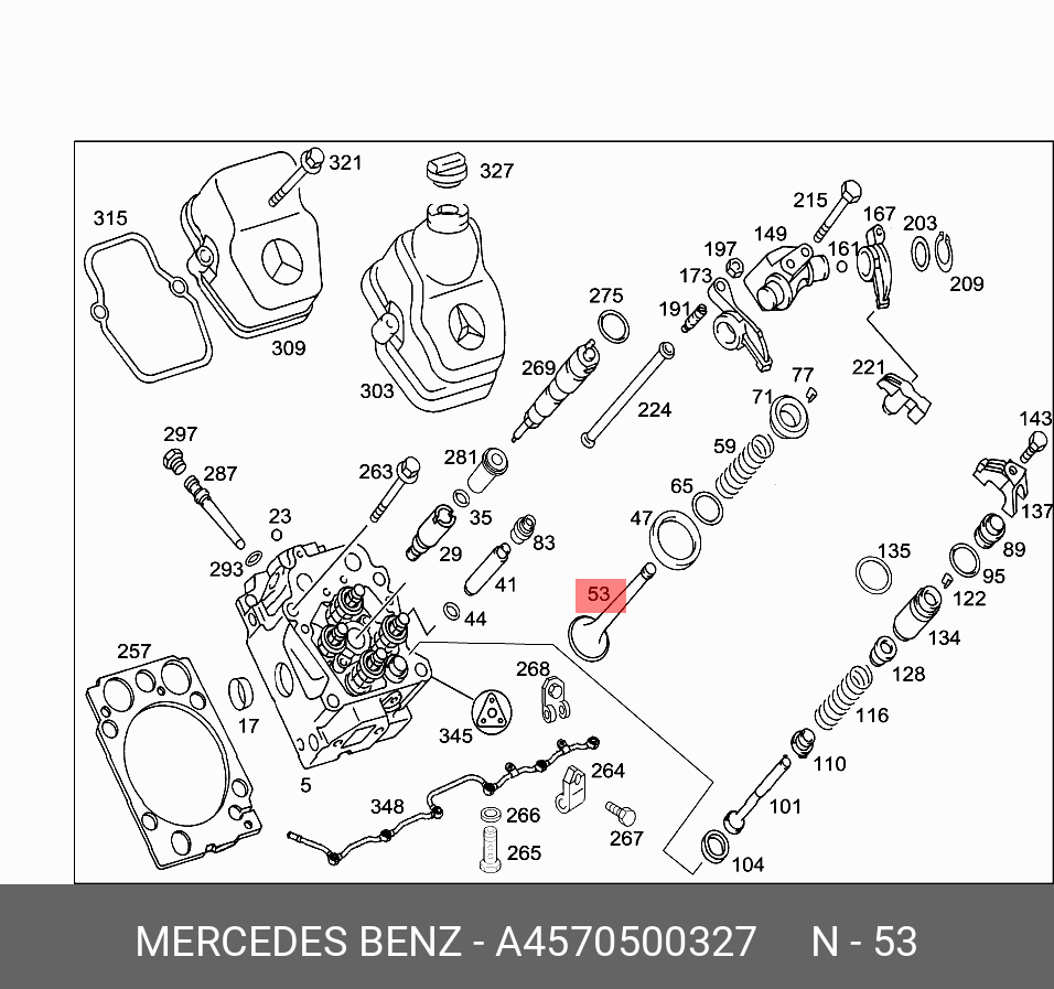 A4570500327 MERCEDES-BENZ КЛАПАН ВЫПУСКНОЙ