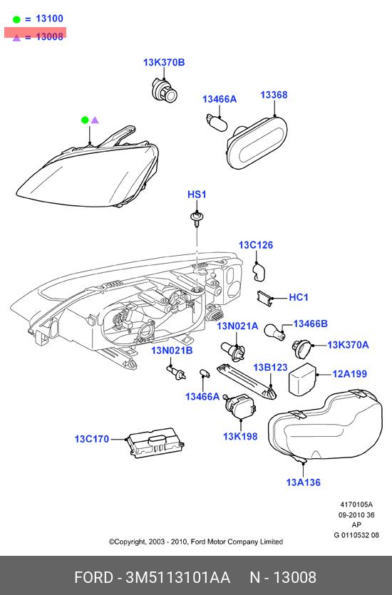 3M5113101AA FORD Основная фара