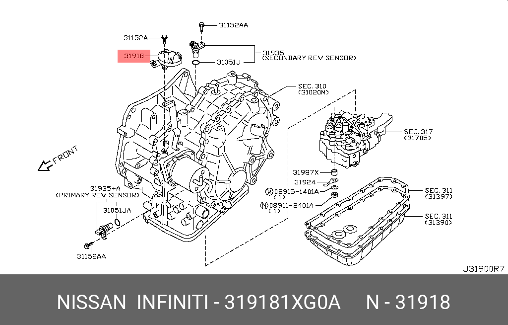 319181XG0A NISSAN PARK/NEUTRAL POSITION SWITCH