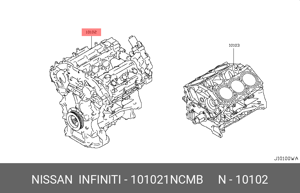 101021NCMB NISSAN Двигатель Внутреннего Сгорания