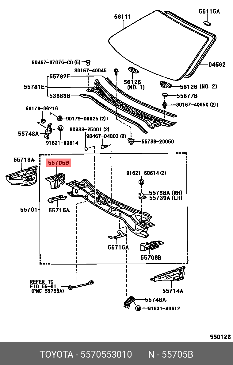 5570553010 TOYOTA КУЗОВНАЯ ВСТАВКА