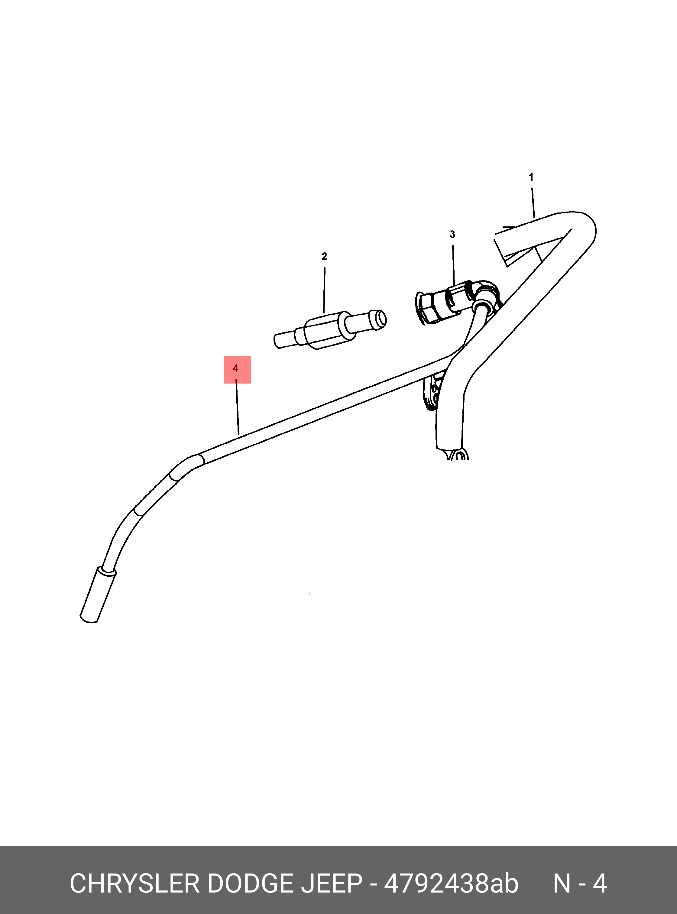 04792438AB CHRYSLER HOSE POLUTION CONTROL VALVE