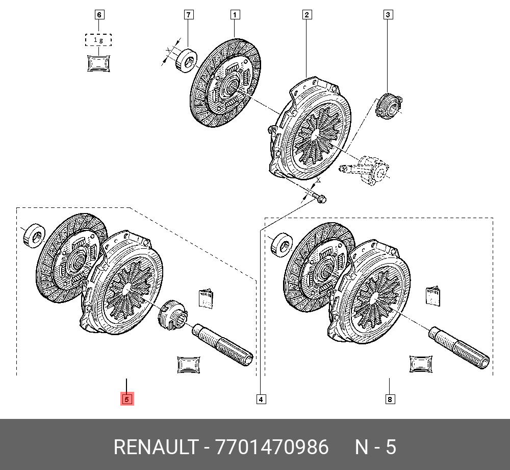 7701470986 RENAULT Комплект сцепления