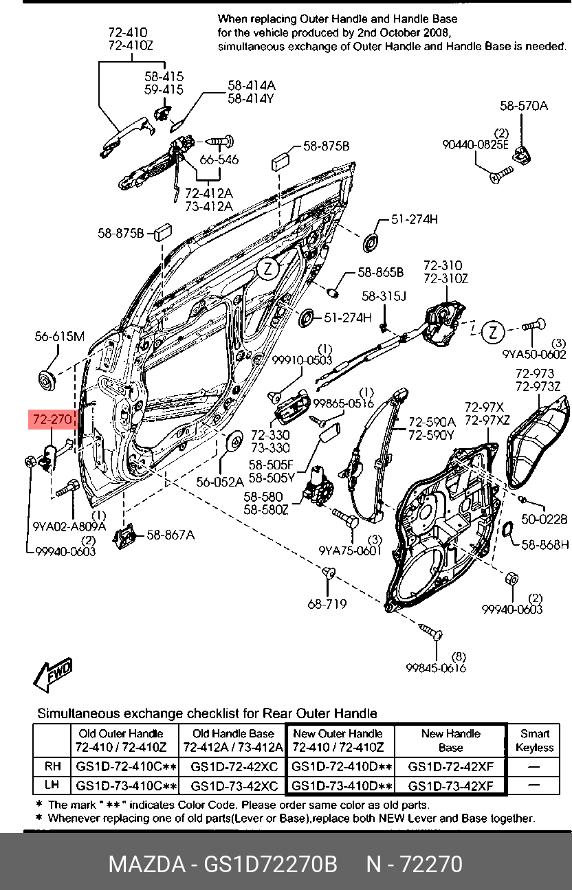 GS1D72270B MAZDA Ограничитель двери
