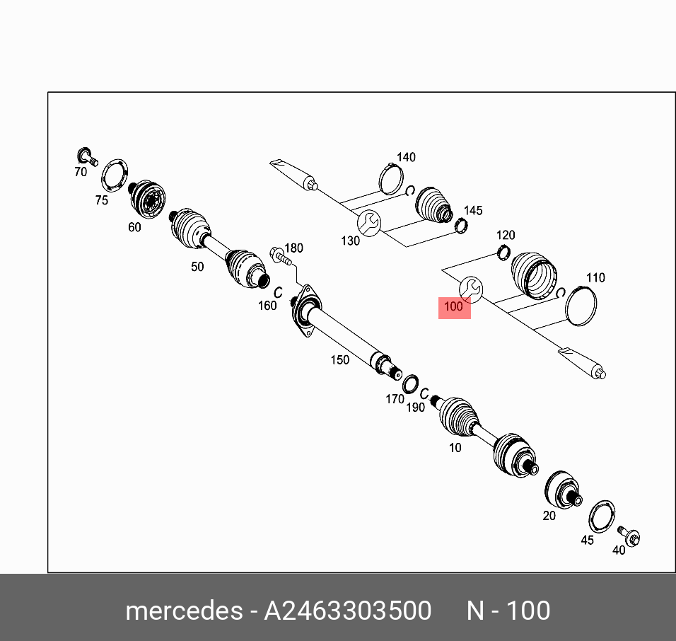 A2463303500 MERCEDES-BENZ РЕМКОМПЛЕКТ ПОЛУОСИ