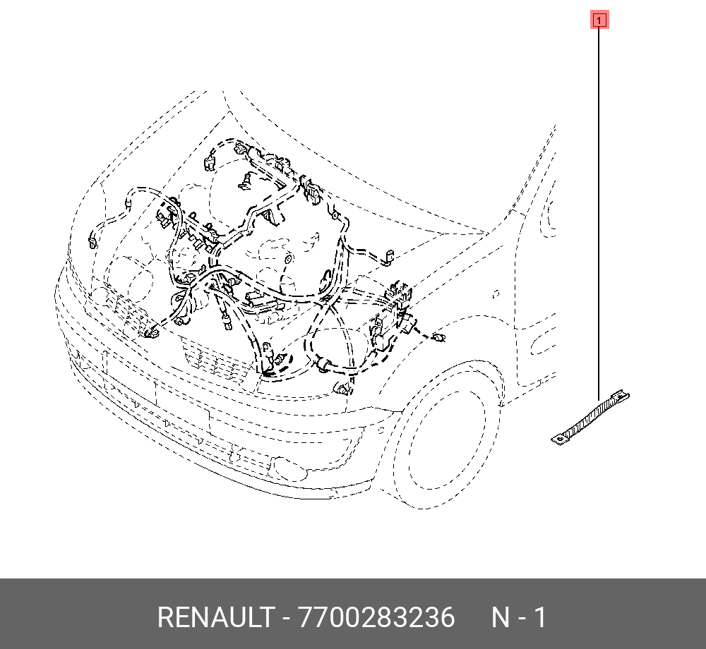 7700283236 RENAULT ПРОВОД МАССЫ ДВС