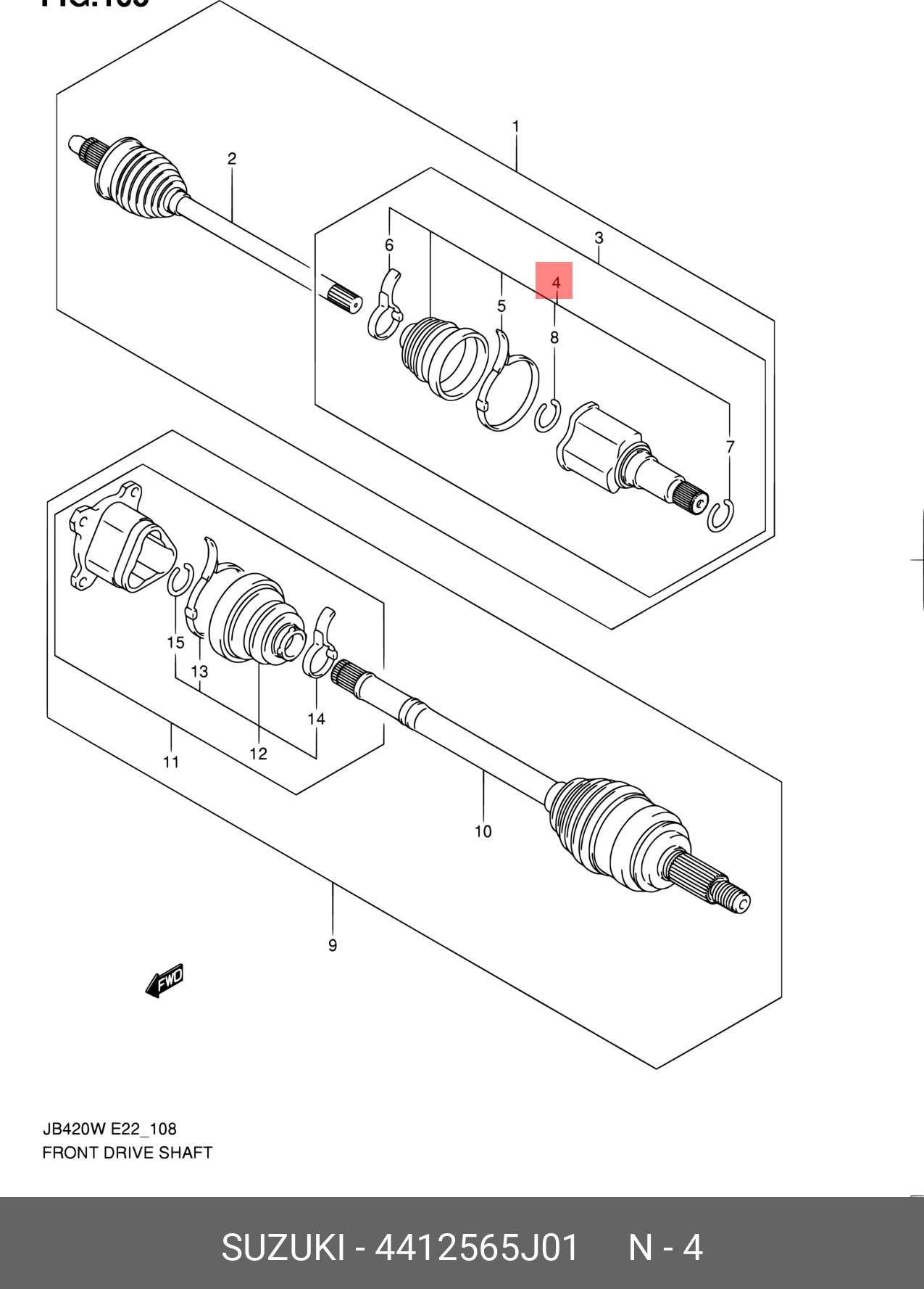 4412565J01 SUZUKI Пыльник шруса