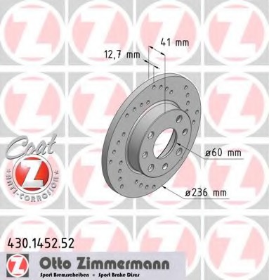 430145252 ZIMMERMANN Тормозной диск