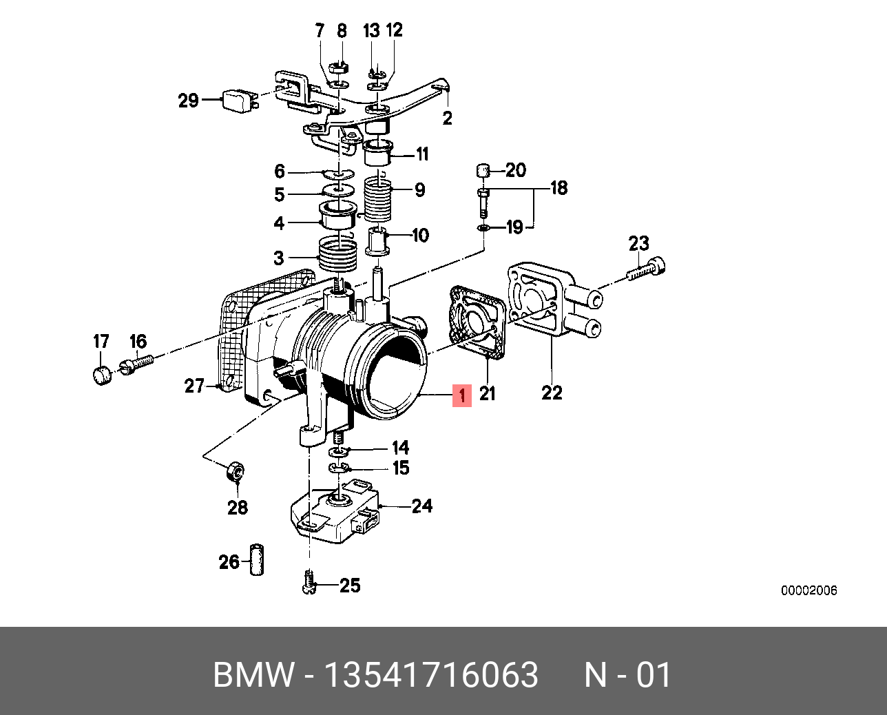 13541716063 BMW DROSSELKLAPPENSTUTZEN