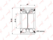 WB1344 LYNX Подшипник ступицы передний (с ABS, 45x42x80)