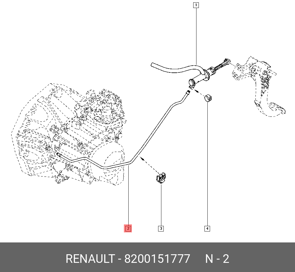 Трубка сцепления рено меган 2 под одну защелку