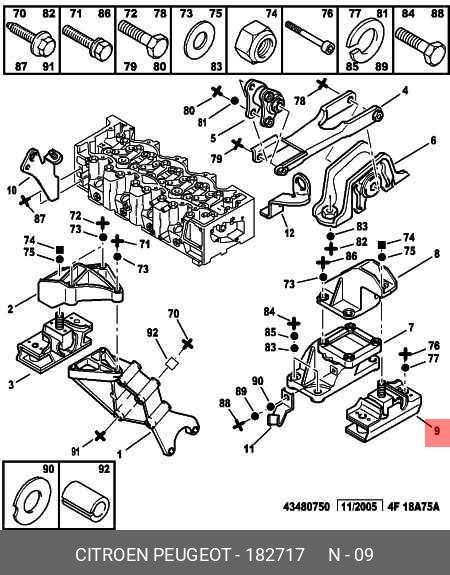 182717 PEUGEOT-CITROEN Подвеска, двигатель