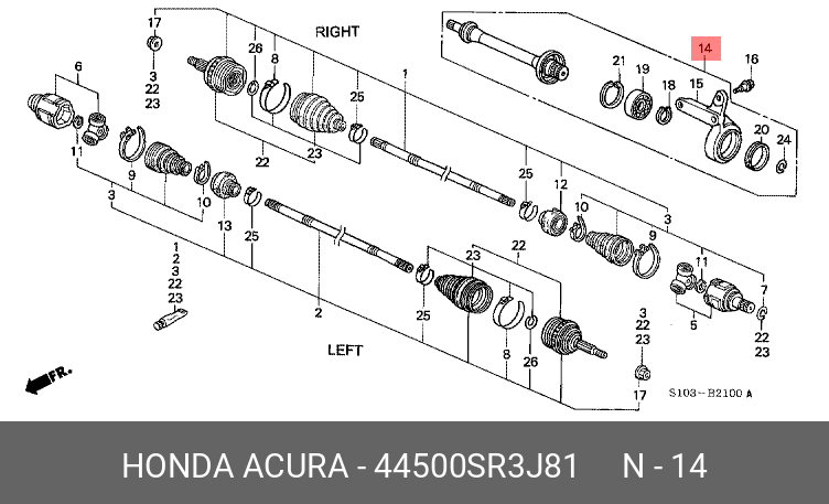 44500SR3J81 HONDA 