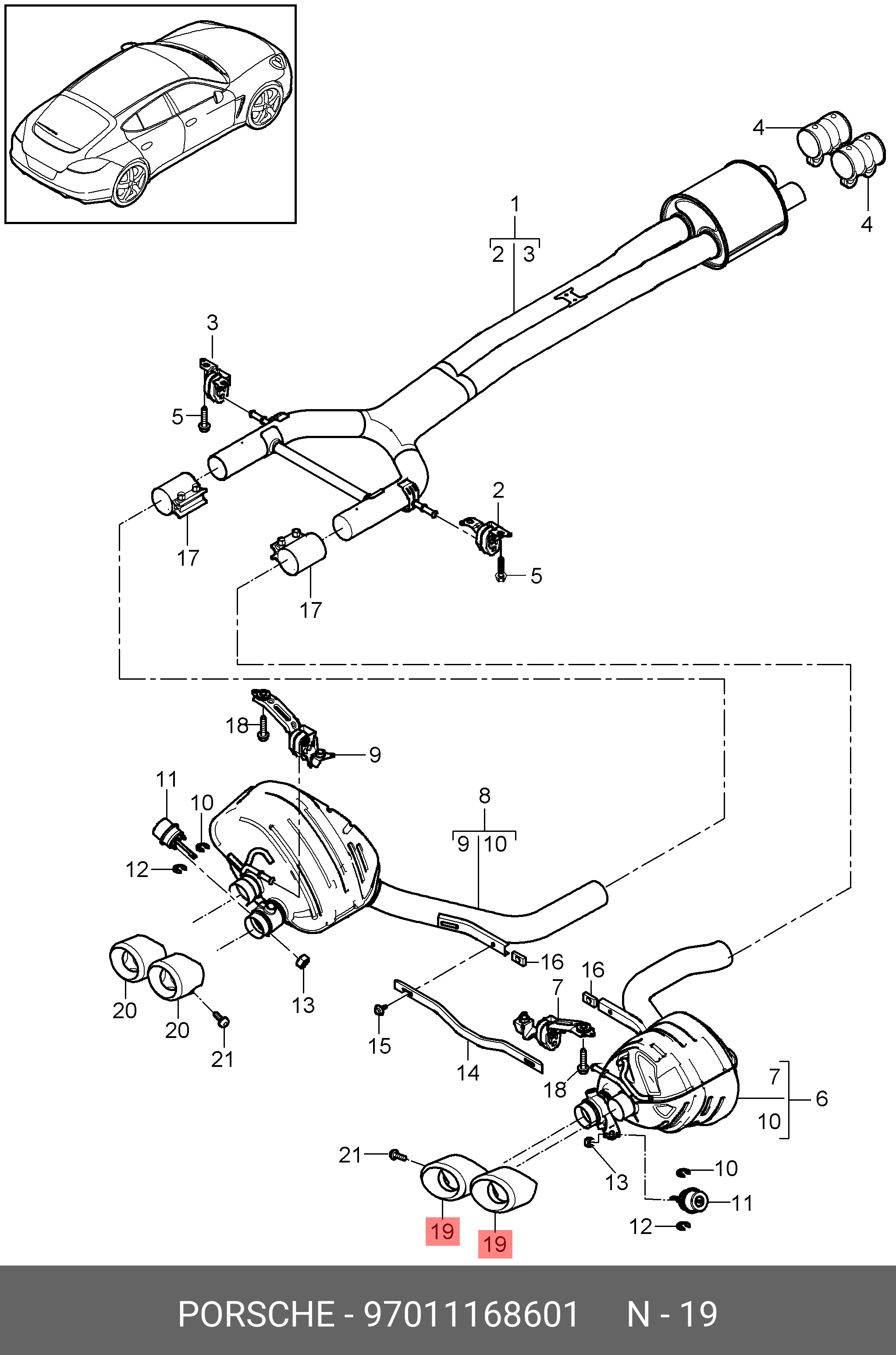 97011168601 PORSCHE ENDROHR