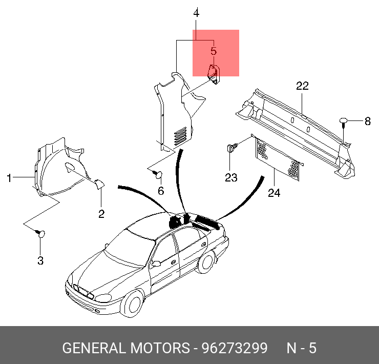 96273299 GENERAL MOTORS Крышка панели багажного отсека