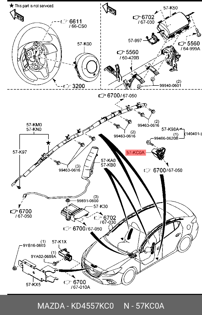 KD4557KC0 MAZDA Датчик удара боковой купить в интернет-магазине AvtoTO