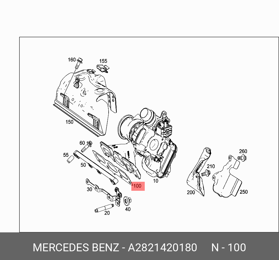 A2821420180 MERCEDES-BENZ ПРОКЛАДКА КОЛЛЕКТОРА