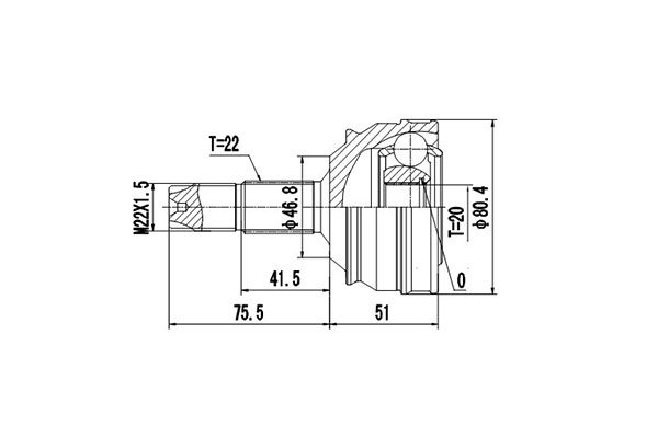 DCV817001 DYNAMATRIX-KOREA комплект ШРУСа