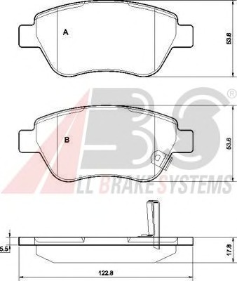 37563 ABS Колодки тормозные дисковые передние комплект