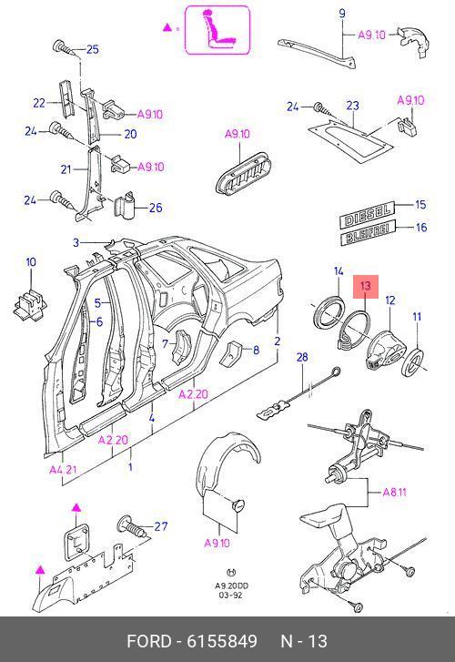 6155849 FORD Крышка ЛюЧка Горловины Топ. Бака