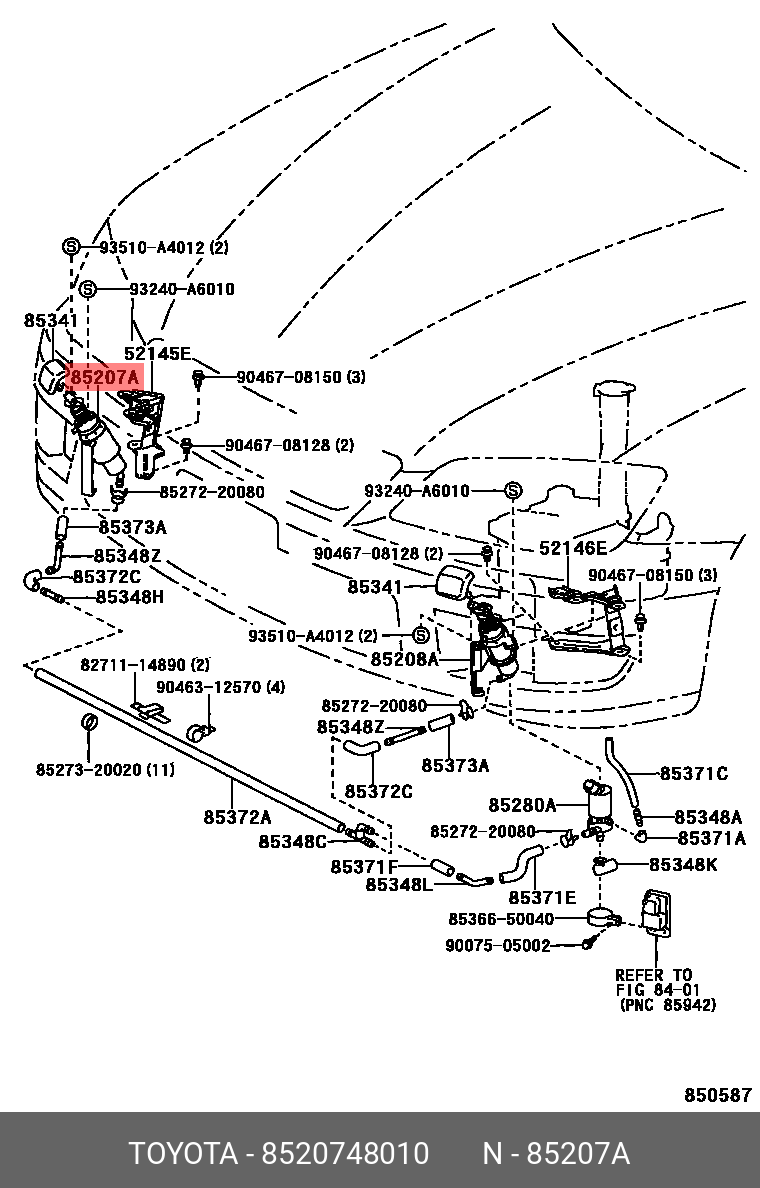 8520748010 TOYOTA ФОРСУНКА ОМЫВАТЕЛЯ