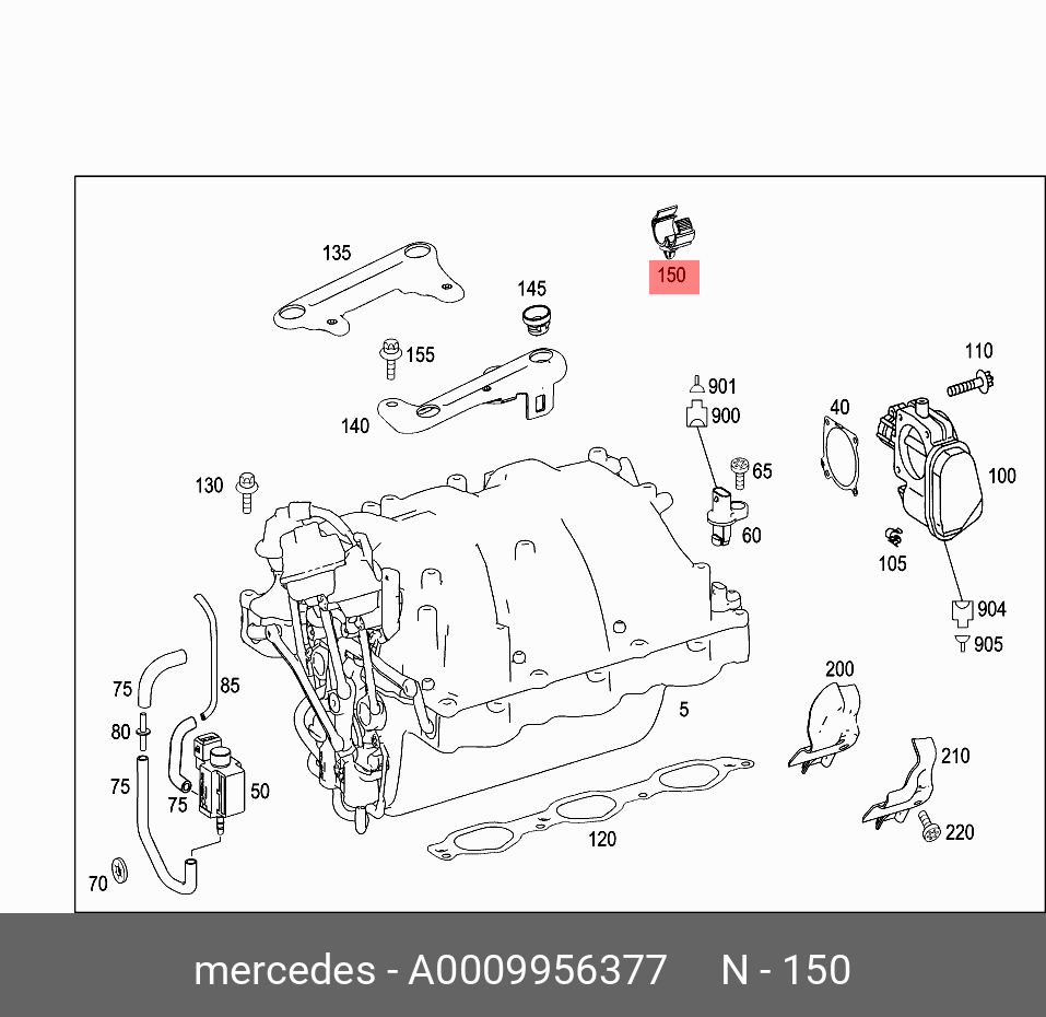 A0009956377 MERCEDES-BENZ ДЕРЖАТЕЛЬ ТРУБОПРОВОДА