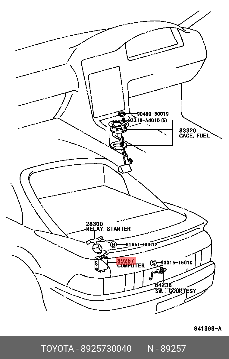 8925730040 TOYOTA БЛОК УПРАВЛЕНИЯ КОНДИЦИОНЕРОМ