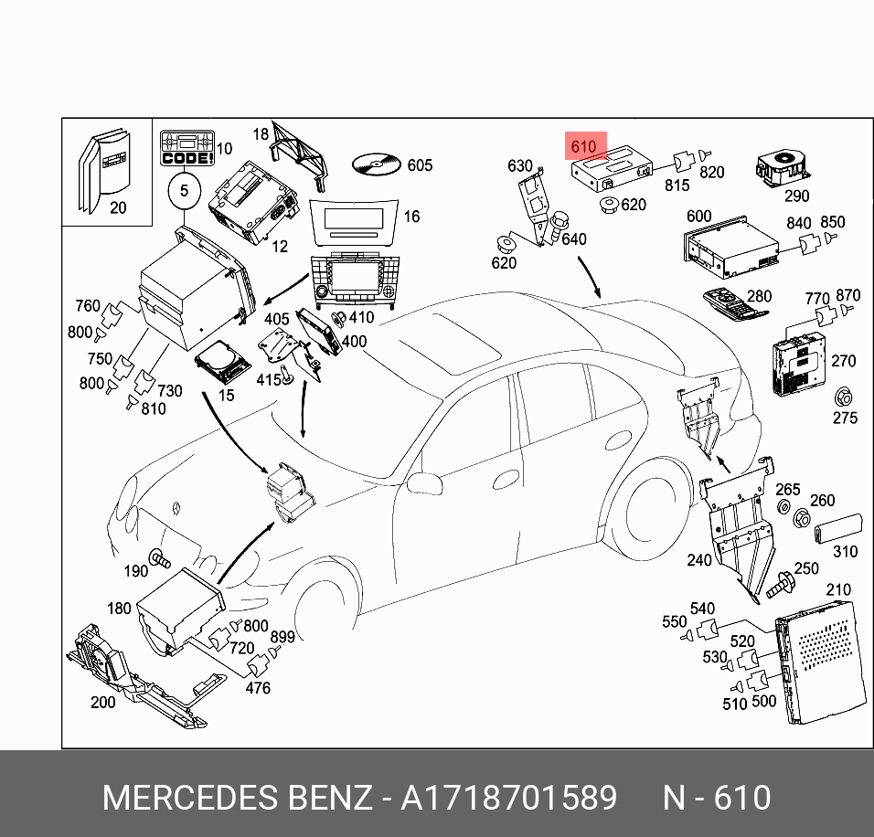 A1718701589 MERCEDES-BENZ Магнитола