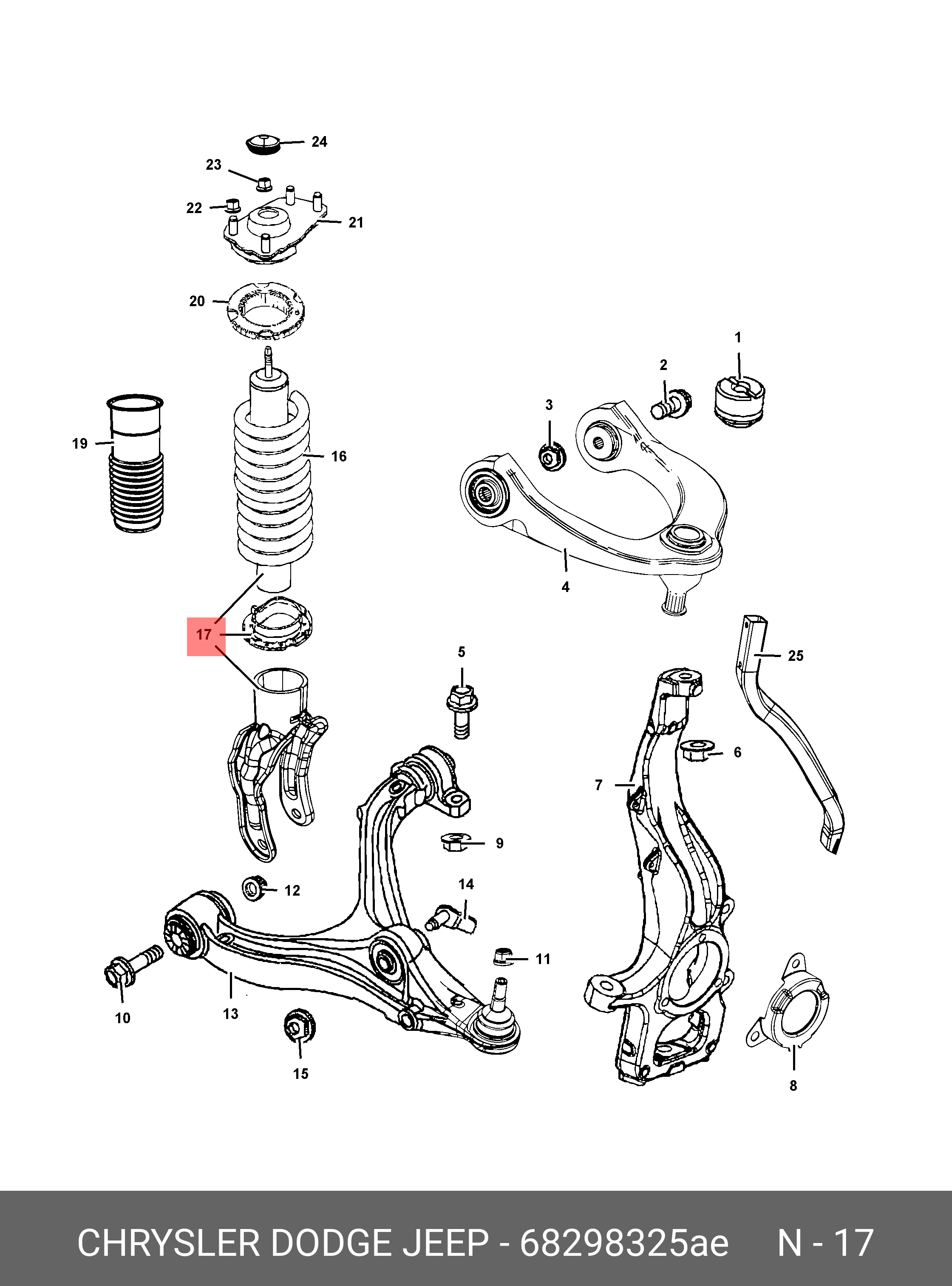 68298325AE CHRYSLER Амортизатор подвески