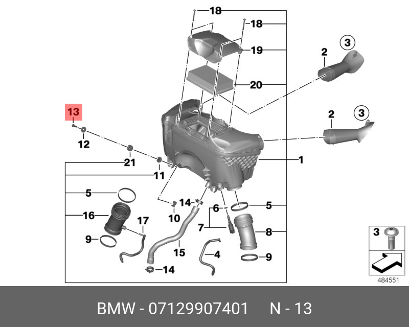 07129907401 BMW Винт крепления