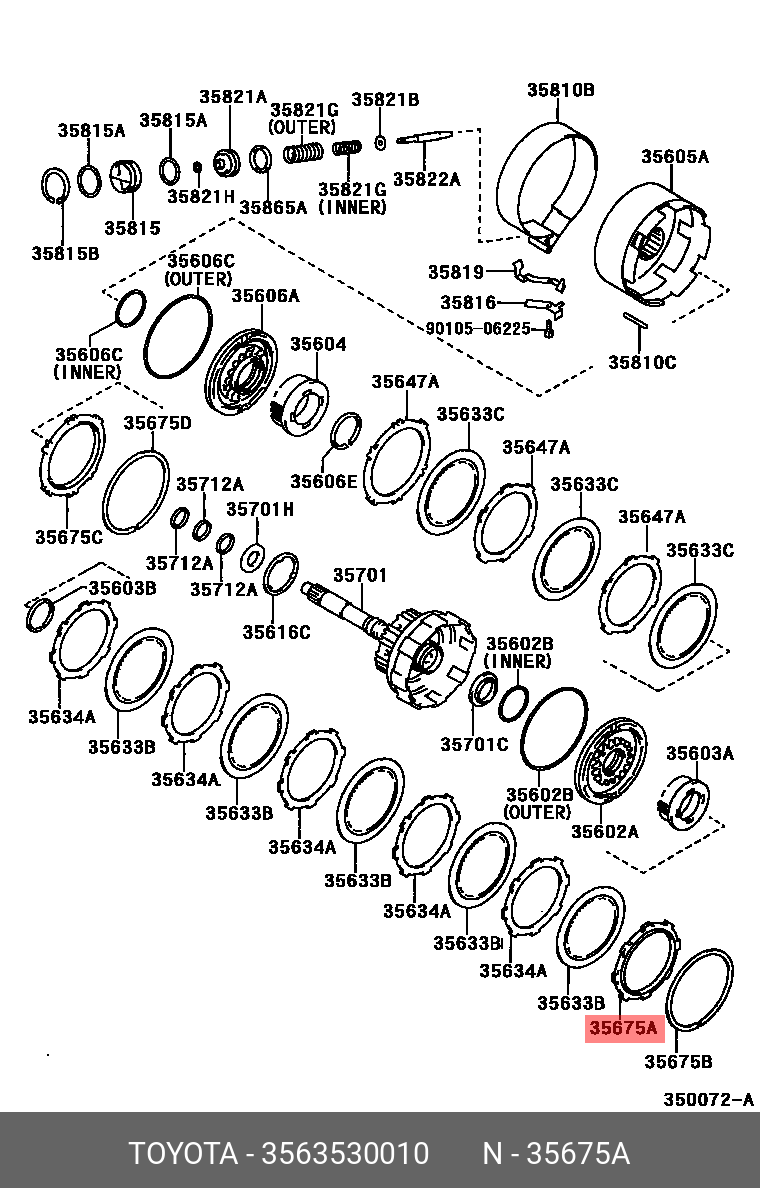 3563530010 TOYOTA Диск фрикционный АКПП