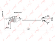 CD6705 LYNXAUTO Привод в сборе L (Z 23)