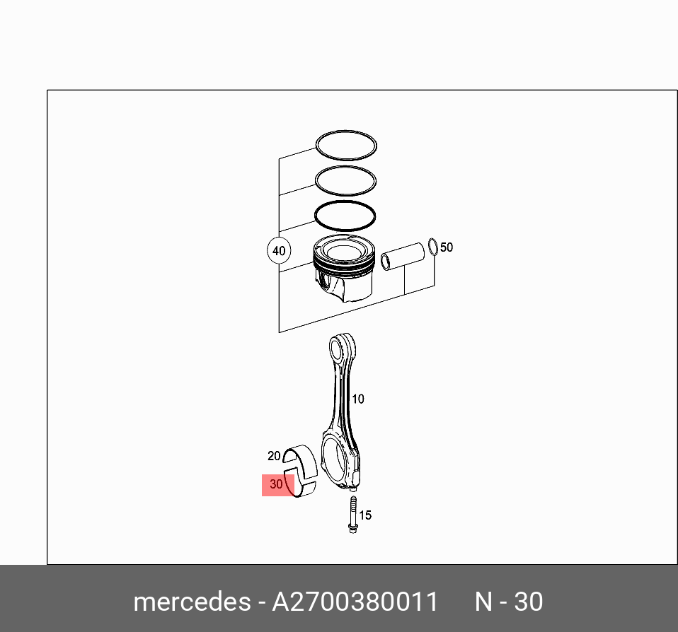 A2700380011 MERCEDES-BENZ ПОДШИПНИК СКОЛЬЖЕНИЯ ШАТУНА КОЛЕНВАЛА