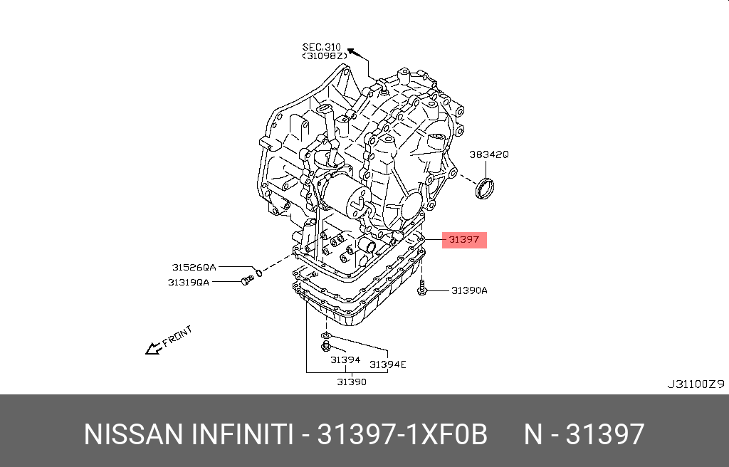 313971XF0B NISSAN Прокладка АКПП