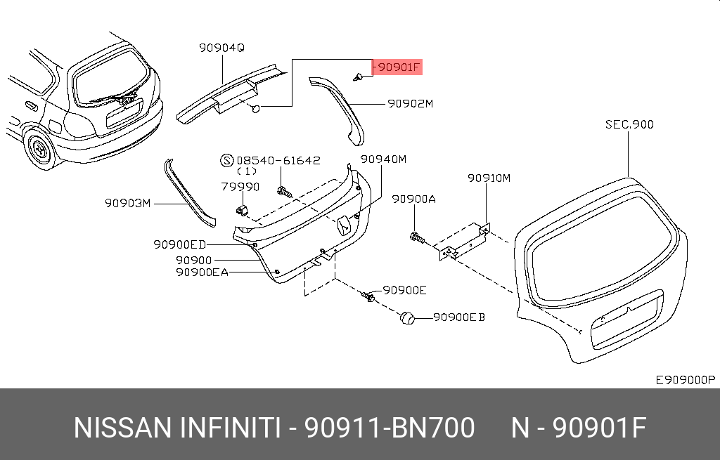 90911BN700 NISSAN 
