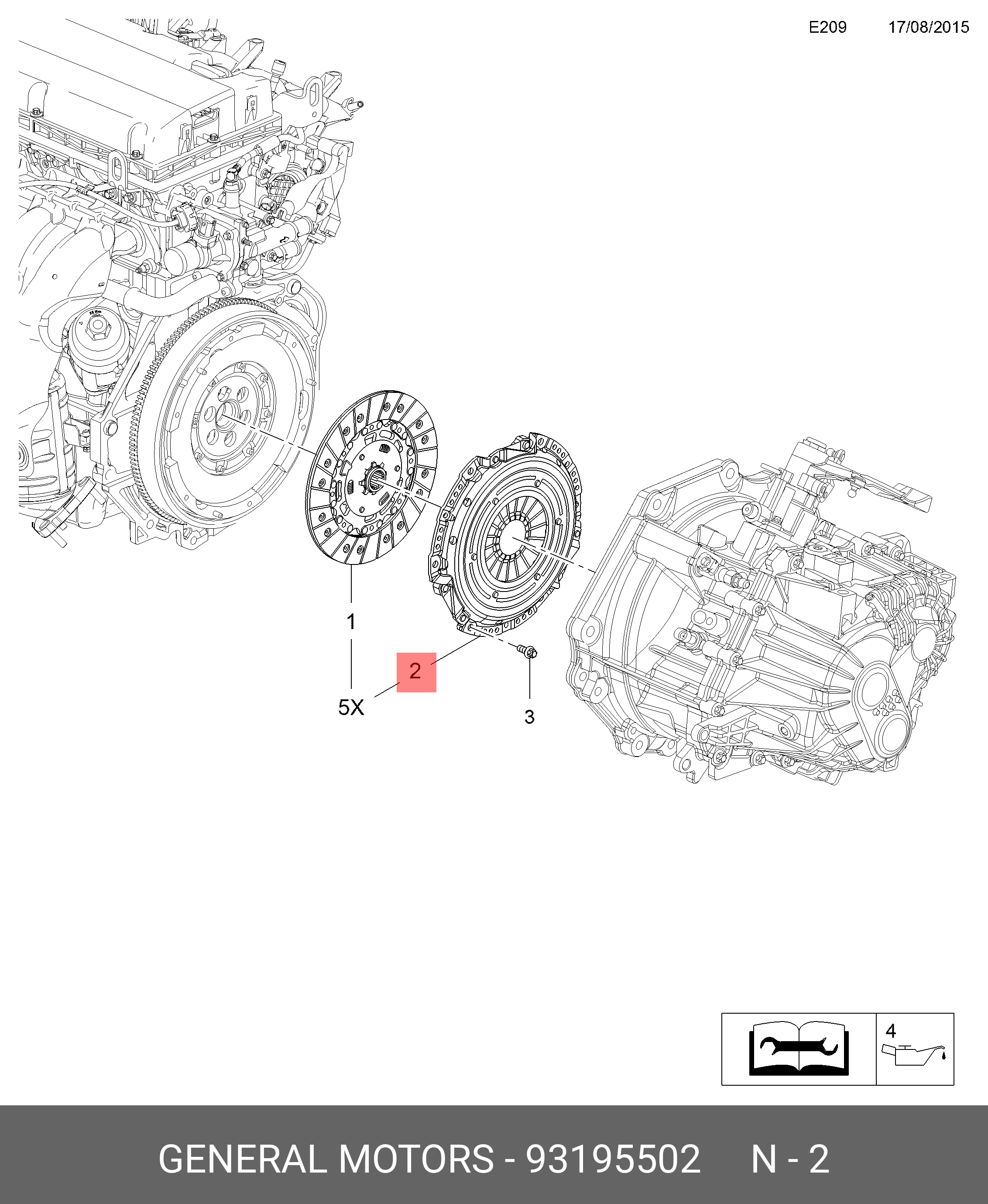 93195502 GENERAL MOTORS Корзина сцепления / OPEL Insignia 1,6/1,8 XER, LET