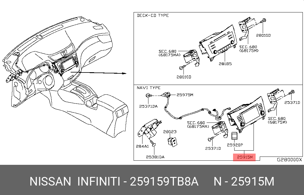 259159TB8A NISSAN АВТОМАГНИТОЛА (МУЛЬ