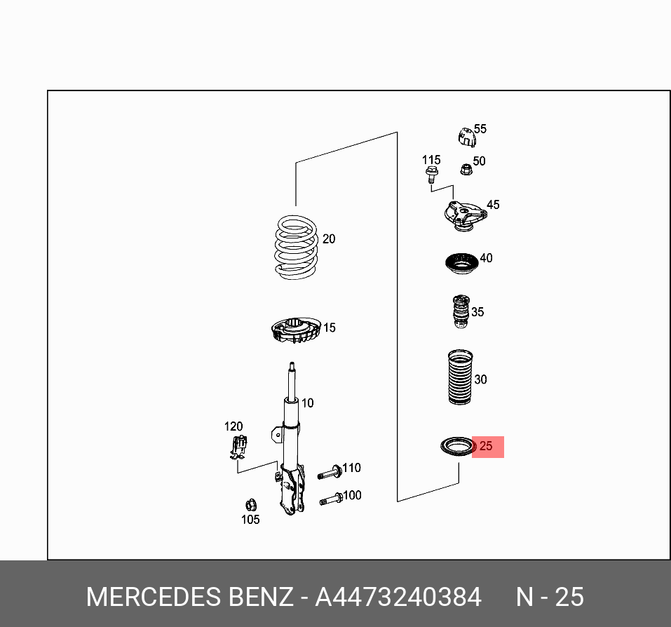 A4473240384 MERCEDES-BENZ ОПОРА ПРУЖИНЫ ПОДВЕСКИ