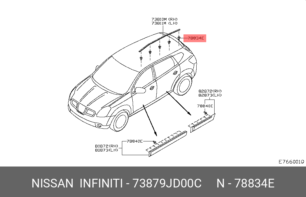 Клипса Nissan 01553-jd01b. Каталог запчастей Ниссан Кашкай j10. 73879-Jd00b клипса молдинга.