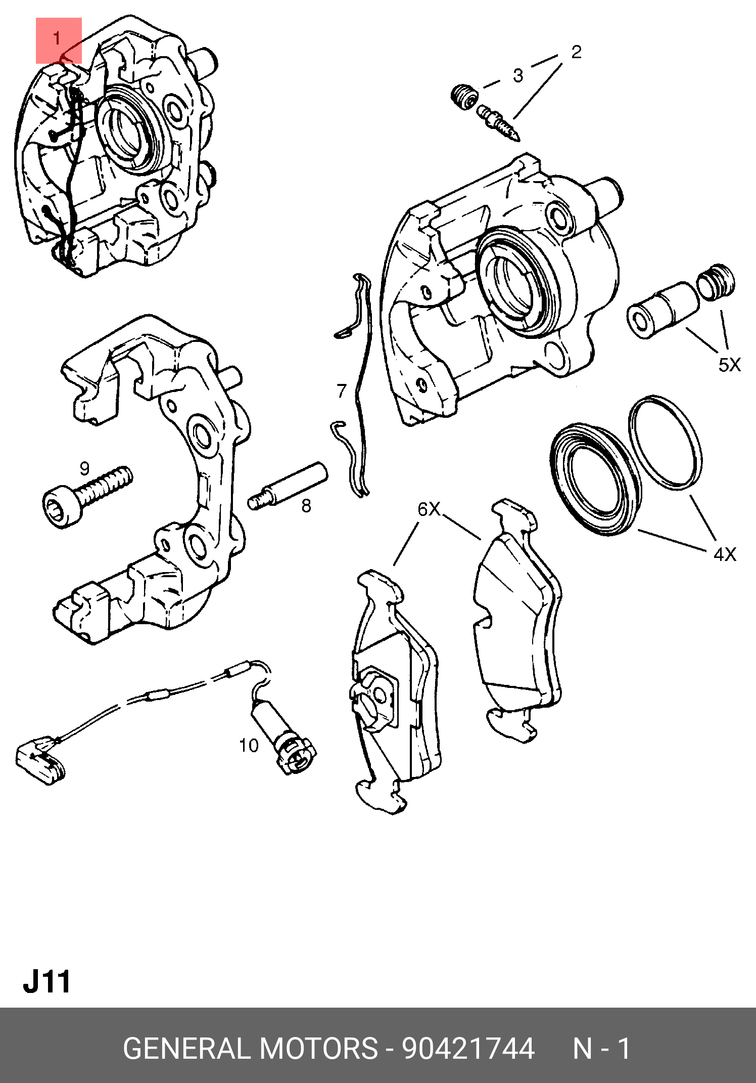 90421744 OPEL Тормозной суппорт