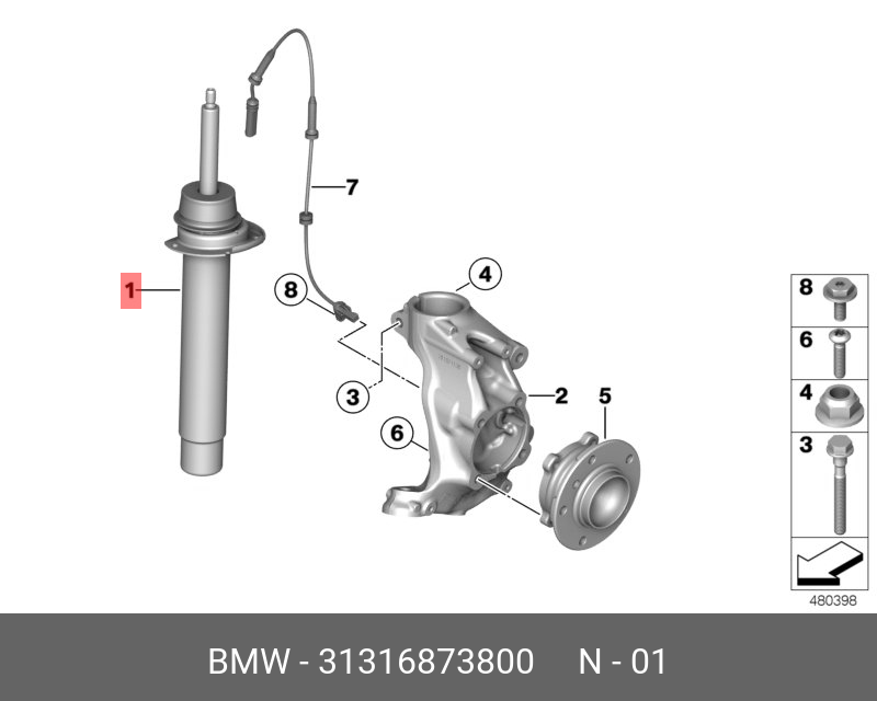 31316873800 BMW FEDERBEIN VORN