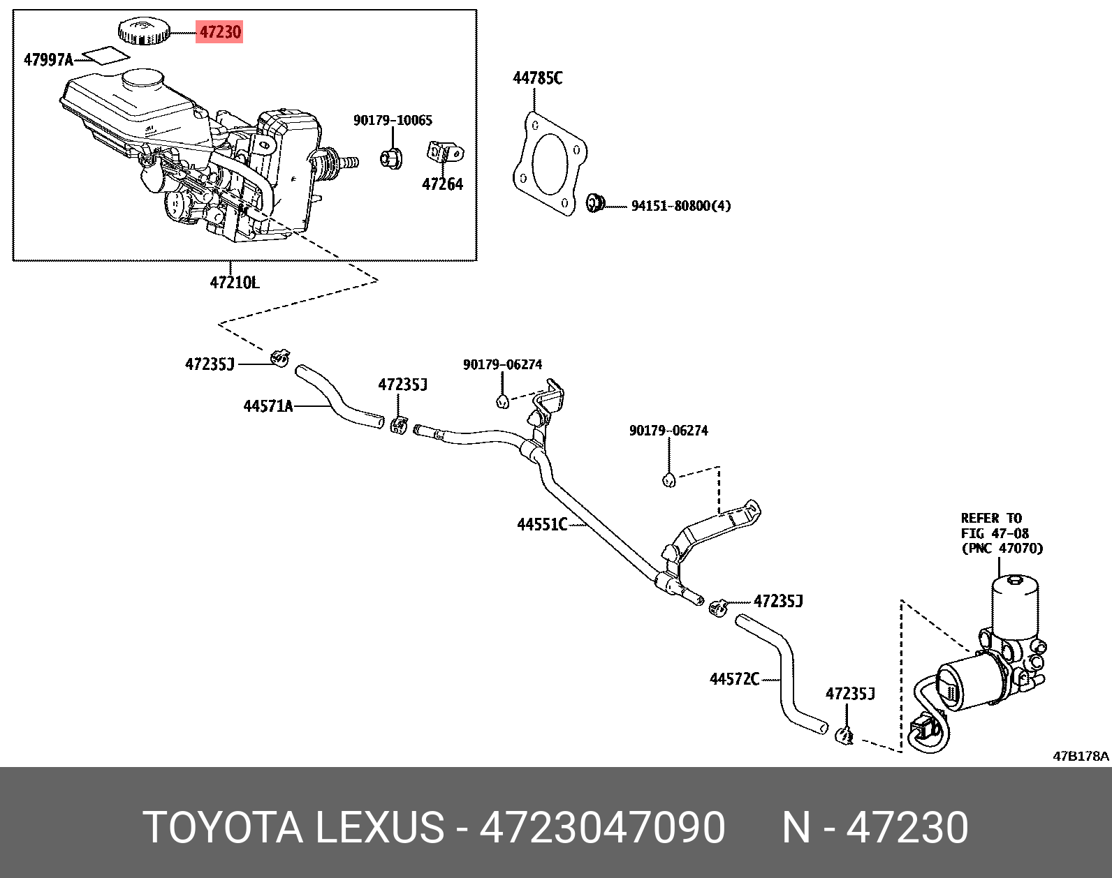 4723047090 TOYOTA Крышка бачка тормозной жидкости