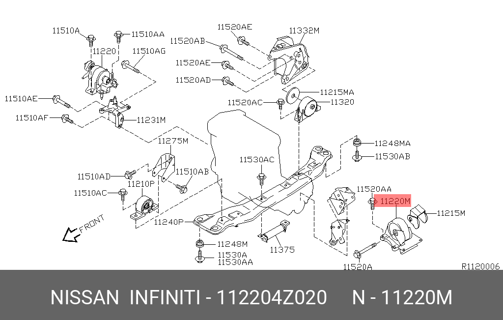 112204Z020 NISSAN Опора коробки передач