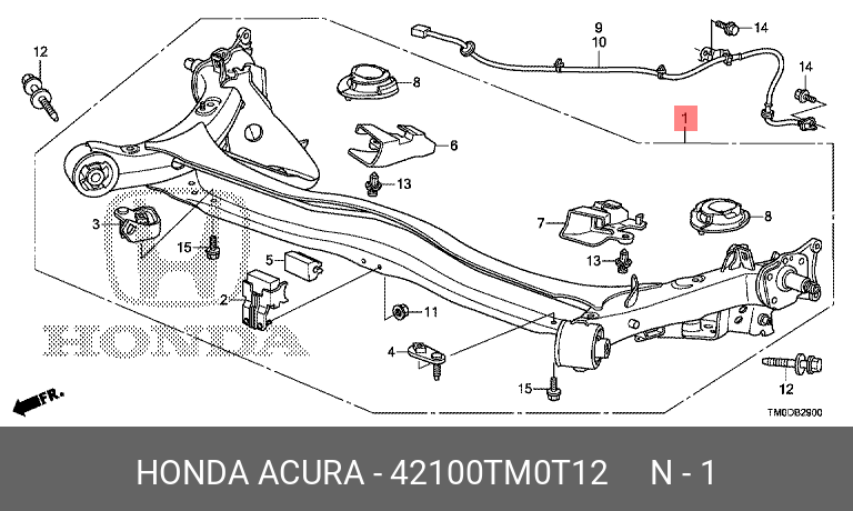 42100TM0T12 HONDA Балка подвески