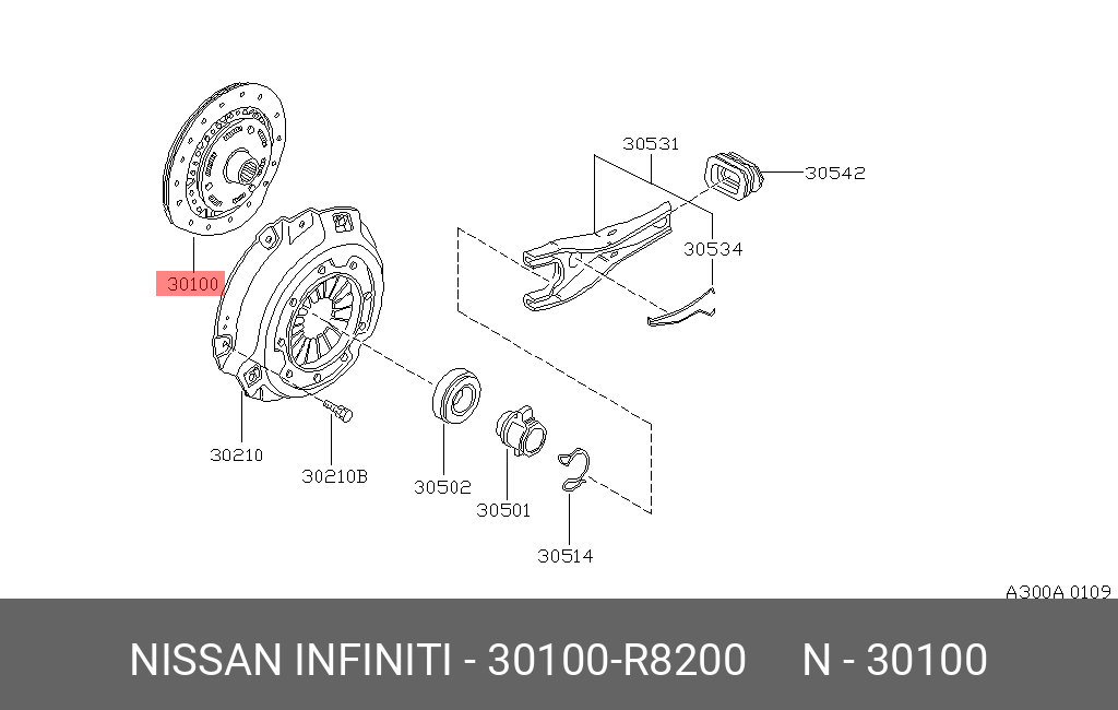 30100R8200 NISSAN Диск сцепления