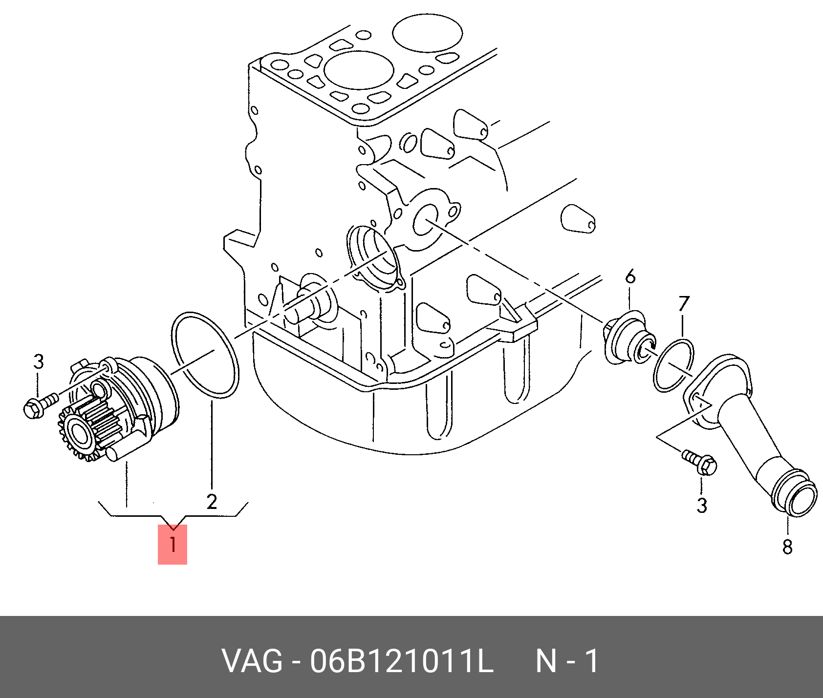 06B121011L VAG Насос сист. охл. с п