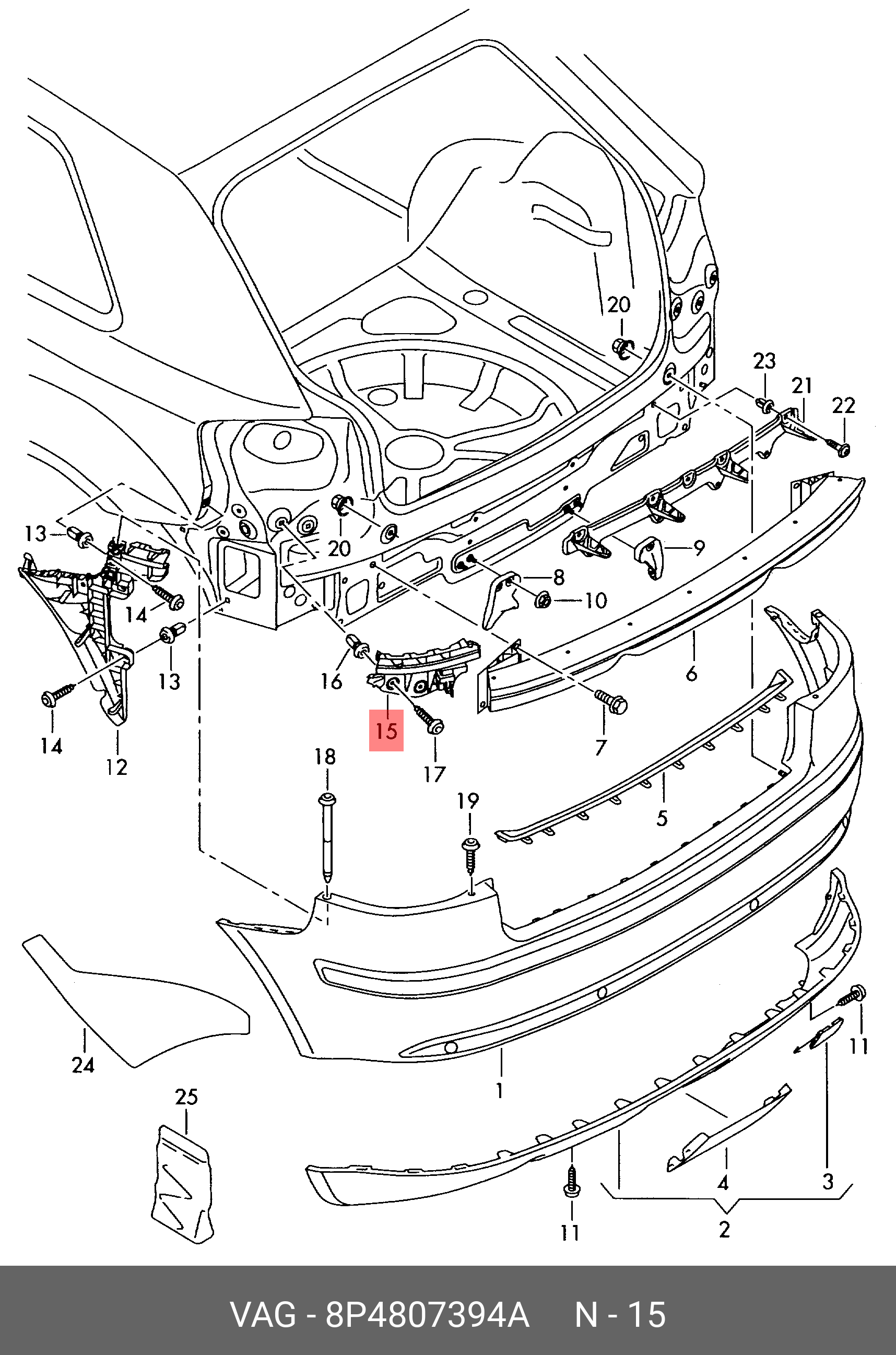 8P4807394A VAG Направляющий профиль