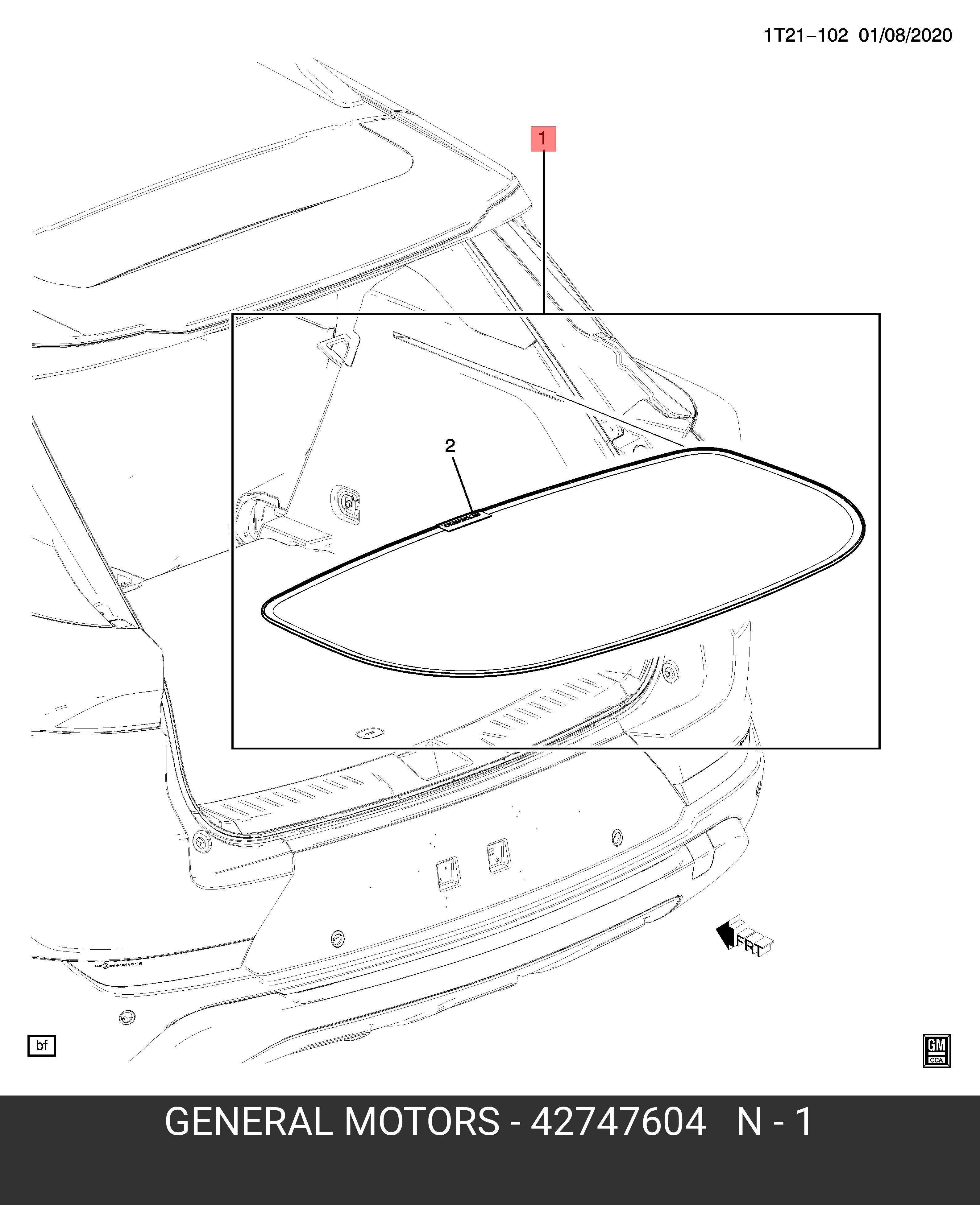 42747604 GENERAL MOTORS Шторка багажника