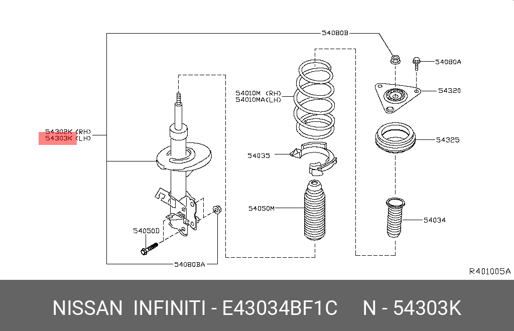 E43034BF1C NISSAN Амортизатор подвески